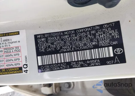 2017 Toyota Corolla Im from USA, damaged, VIN JTNKARJE1HJ548255